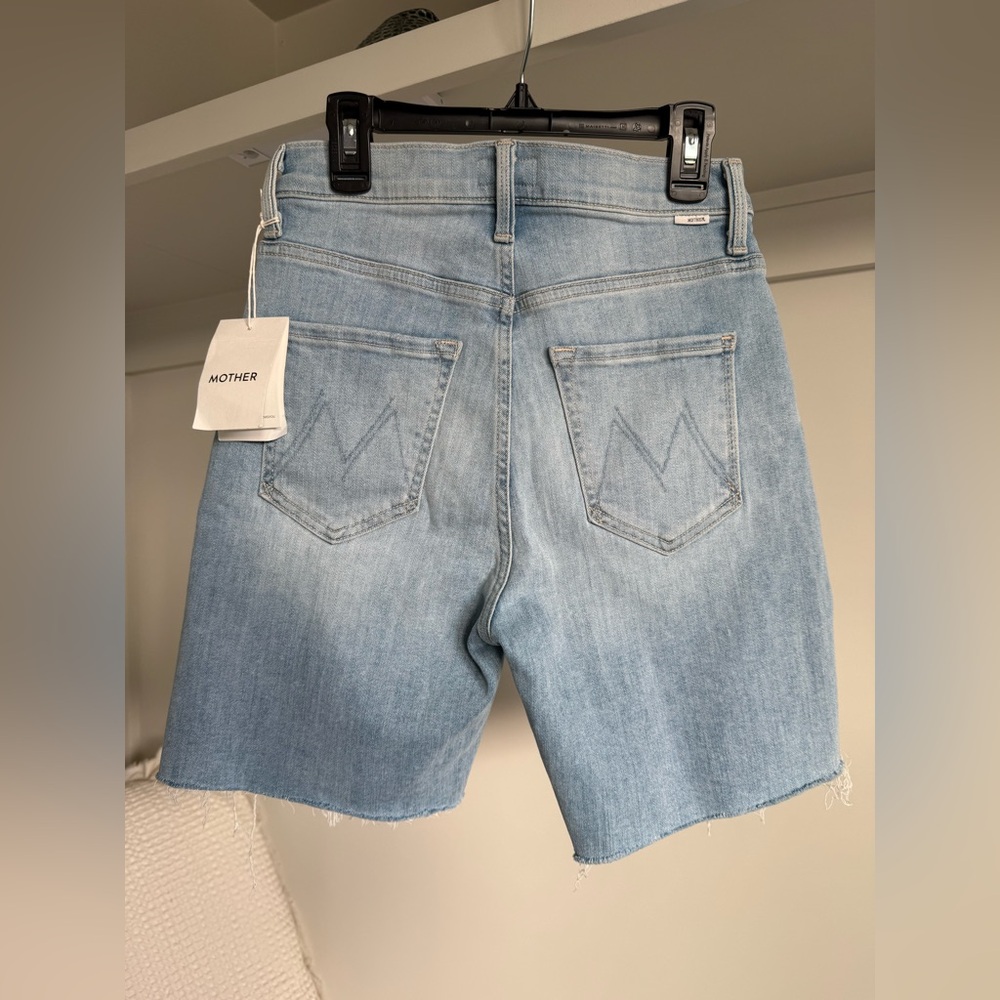 NWT Mother The Tripper Light Blue Denim Women Shorts Size 25 - Picture 10 of 13
